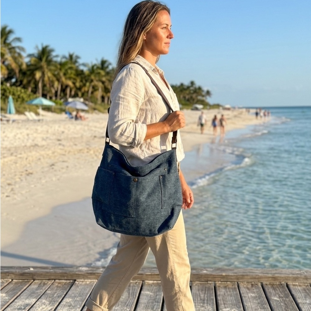Stylish Blue Denim Shoulder Bag